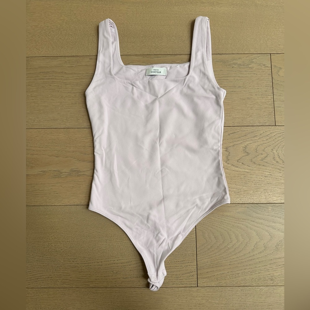 ARITZEA Babaton Contour Pastel Pink Scoop Neck Bodysuit